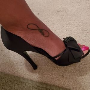 Beautiful black satin heels